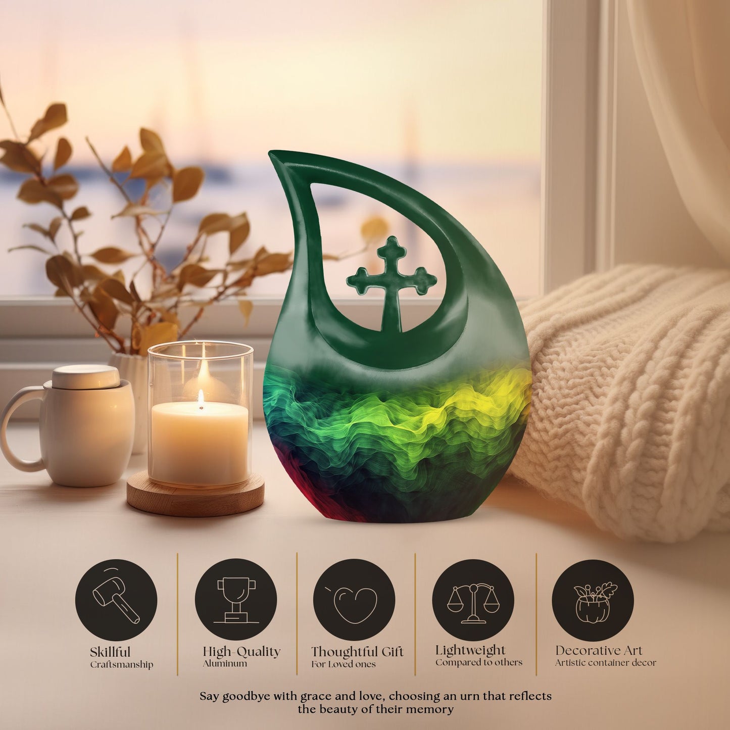 abstract urn customizable for human ashes