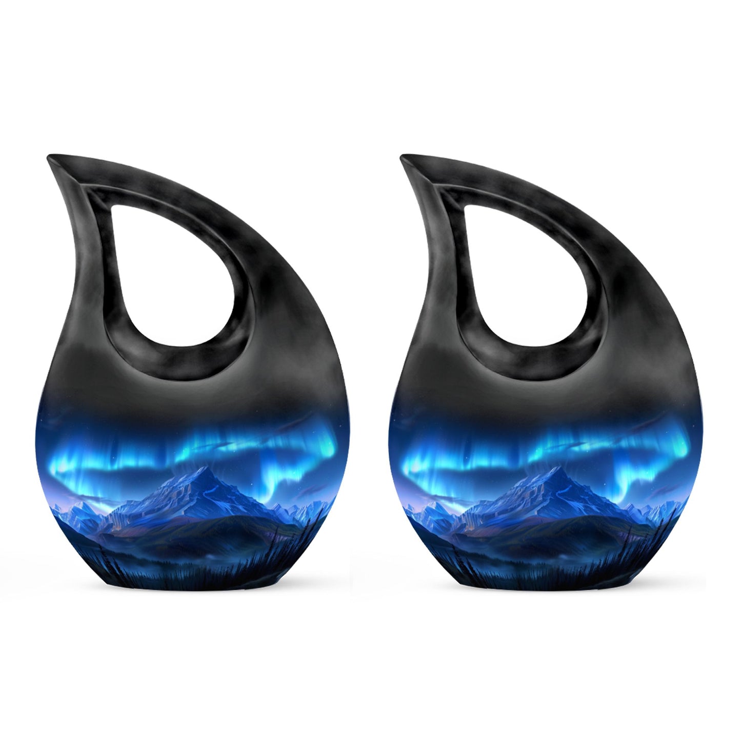 Cross Drop Arora Borealis urn