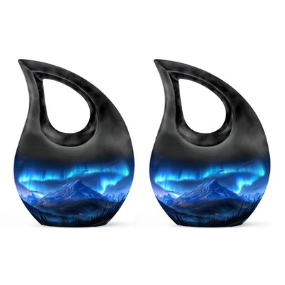 Cross Drop Arora Borealis urn