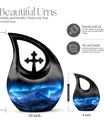 Cross Drop Arora Borealis urn