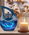 Extra Large Aurora Borealis Cross-Drop urn