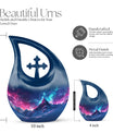 Blue Aurora Borealis Urn