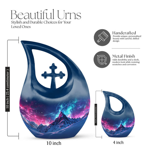Blue Aurora Borealis Urn
