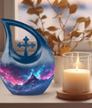 Blue Aurora Borealis Urn