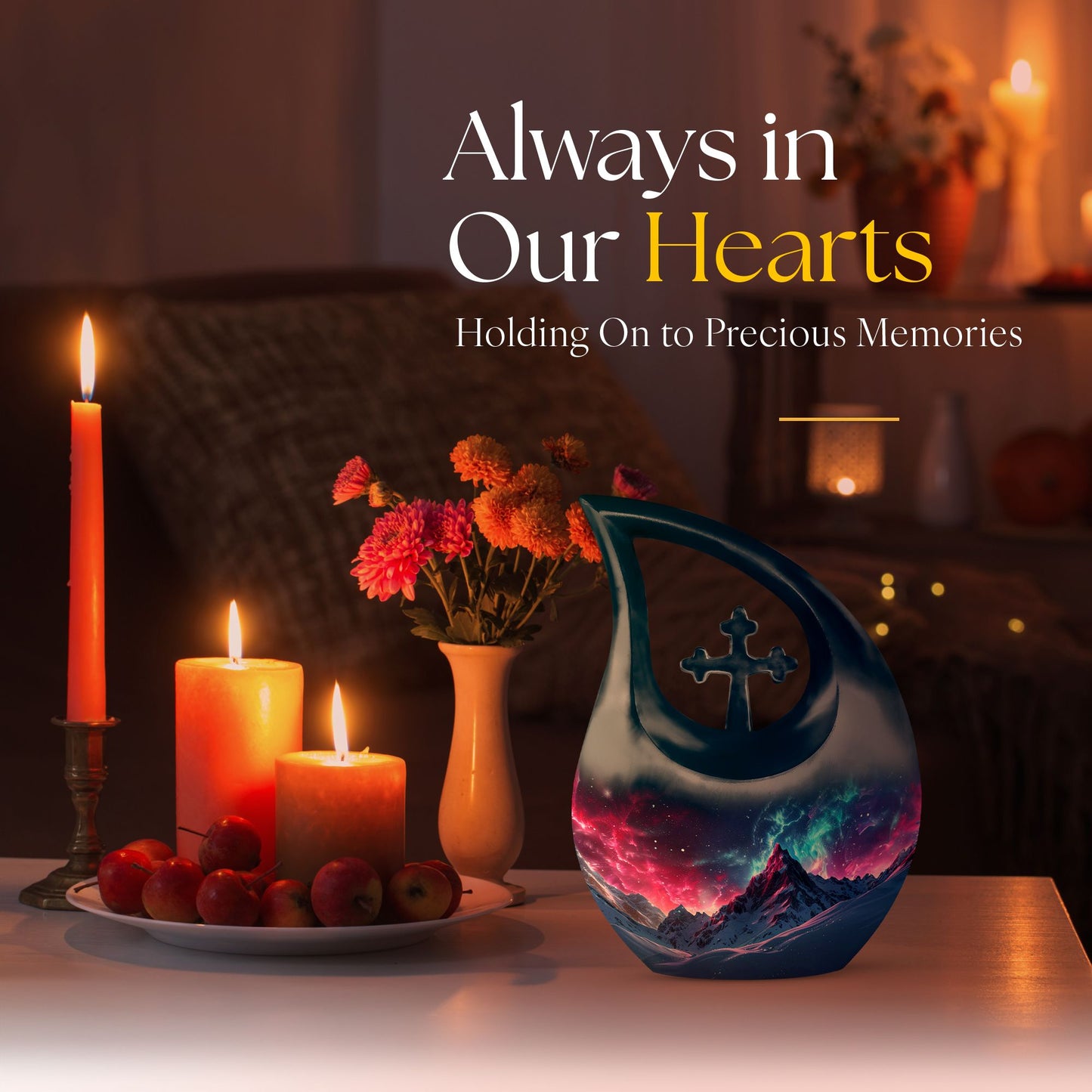 Blue Aurora Borealis Urn