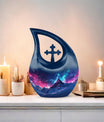 Blue Aurora Borealis Urn