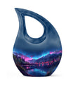 Aurora Borealis Metal Cremation Urn