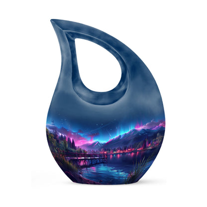 Aurora Borealis Metal Cremation Urn