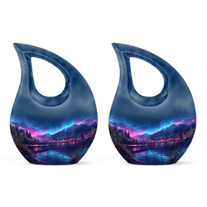 Aurora Borealis Metal Cremation Urn