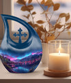 Aurora Borealis Metal Cremation Urn