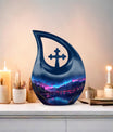 Aurora Borealis Metal Cremation Urn