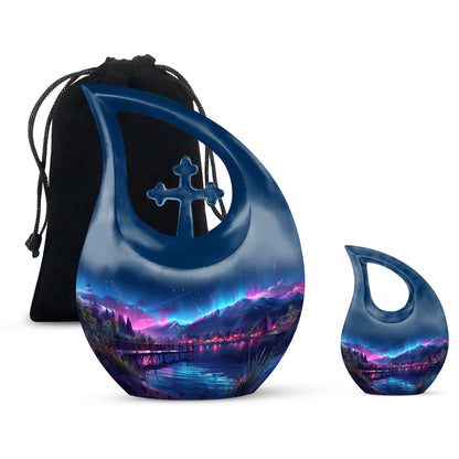 Personalized Galaxy Cremation Urn for Human Ashes - 10-inch, 200 cu in - Yatskia