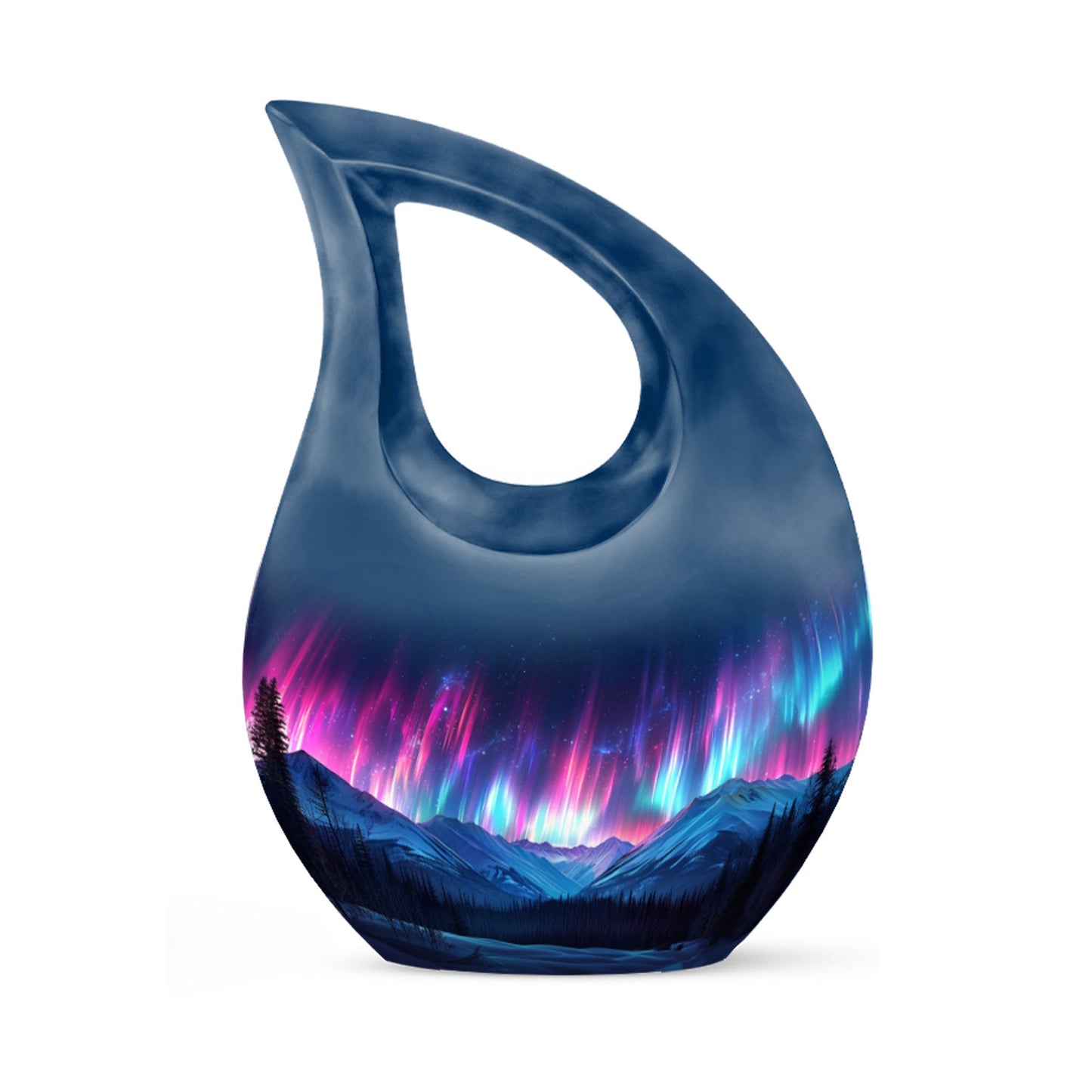 10 inch Aurora Borealis Cross Drop urn