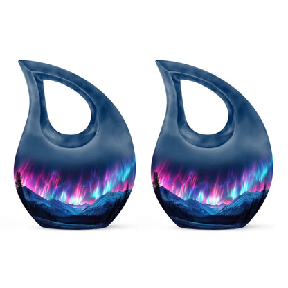 10 inch Aurora Borealis Cross Drop urn