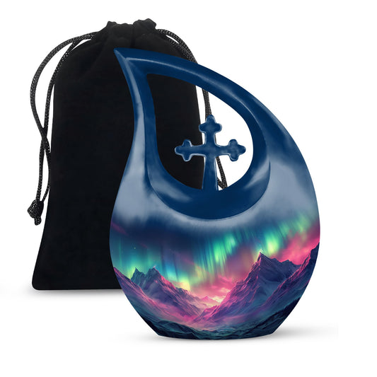 Personalized Aurora Borealis urn