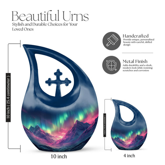 Personalized Aurora Borealis urn