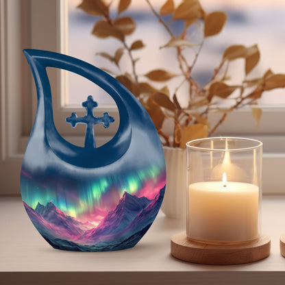 Personalized Aurora Borealis urn