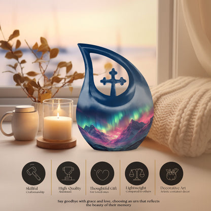 Personalized Aurora Borealis urn