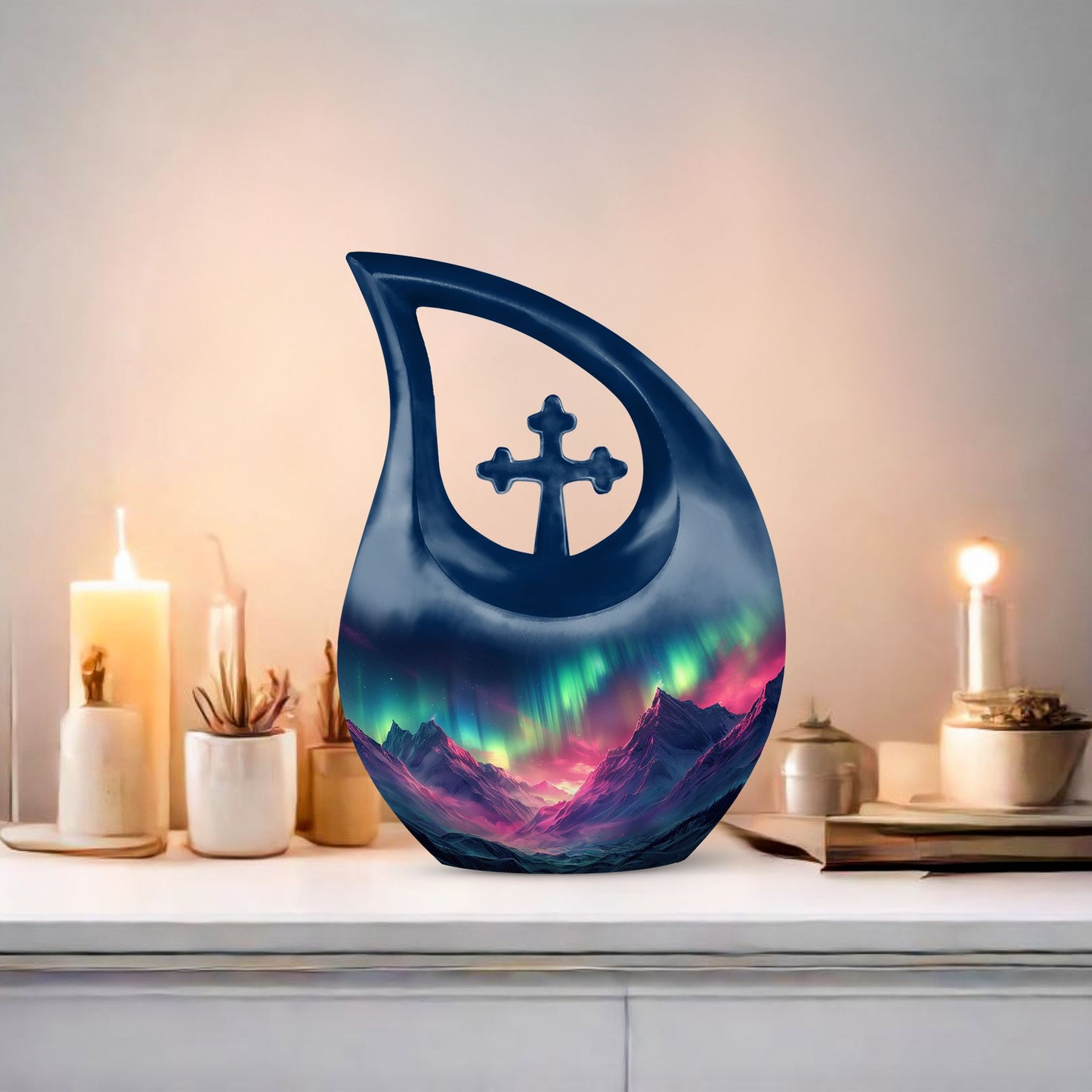 Personalized Aurora Borealis urn