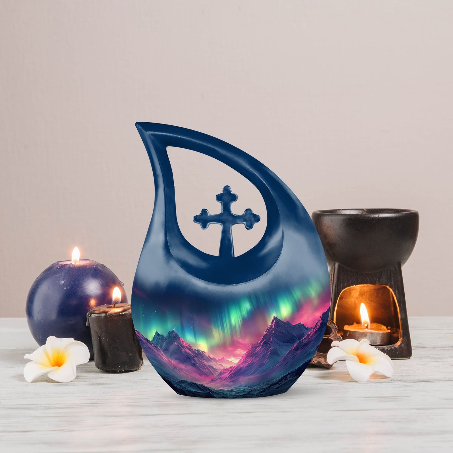Personalized Aurora Borealis urn