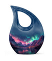 Aurora Borealis Cross Drop urn 