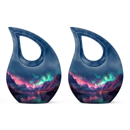 Aurora Borealis Cross Drop urn 