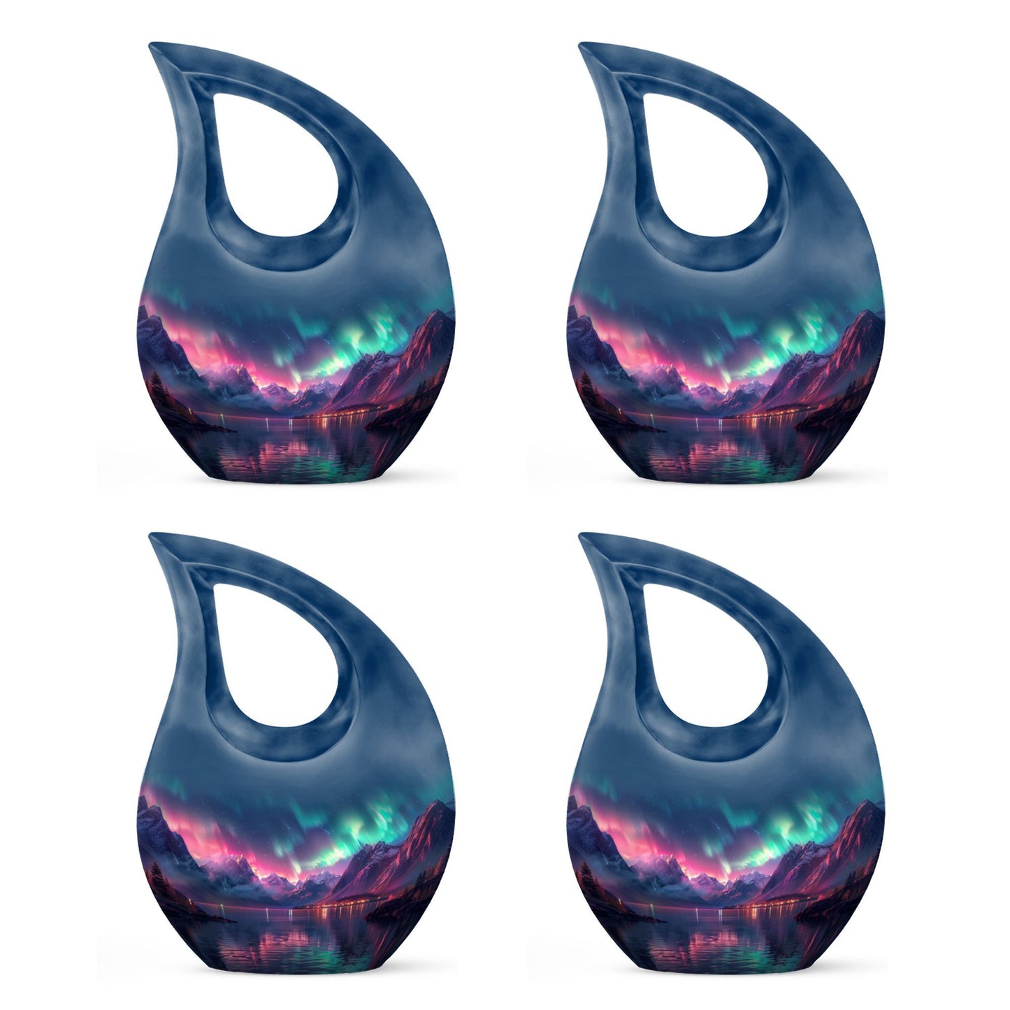 Aurora Borealis Cross Drop urn 