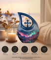 Aurora Borealis Cross Drop urn 