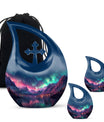 Aurora Borealis Theme Large Urn With 2 Keepsake Urn