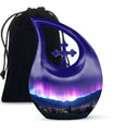 Aurora Borealis Cross Drop - A Reflective Remembrance Urn
