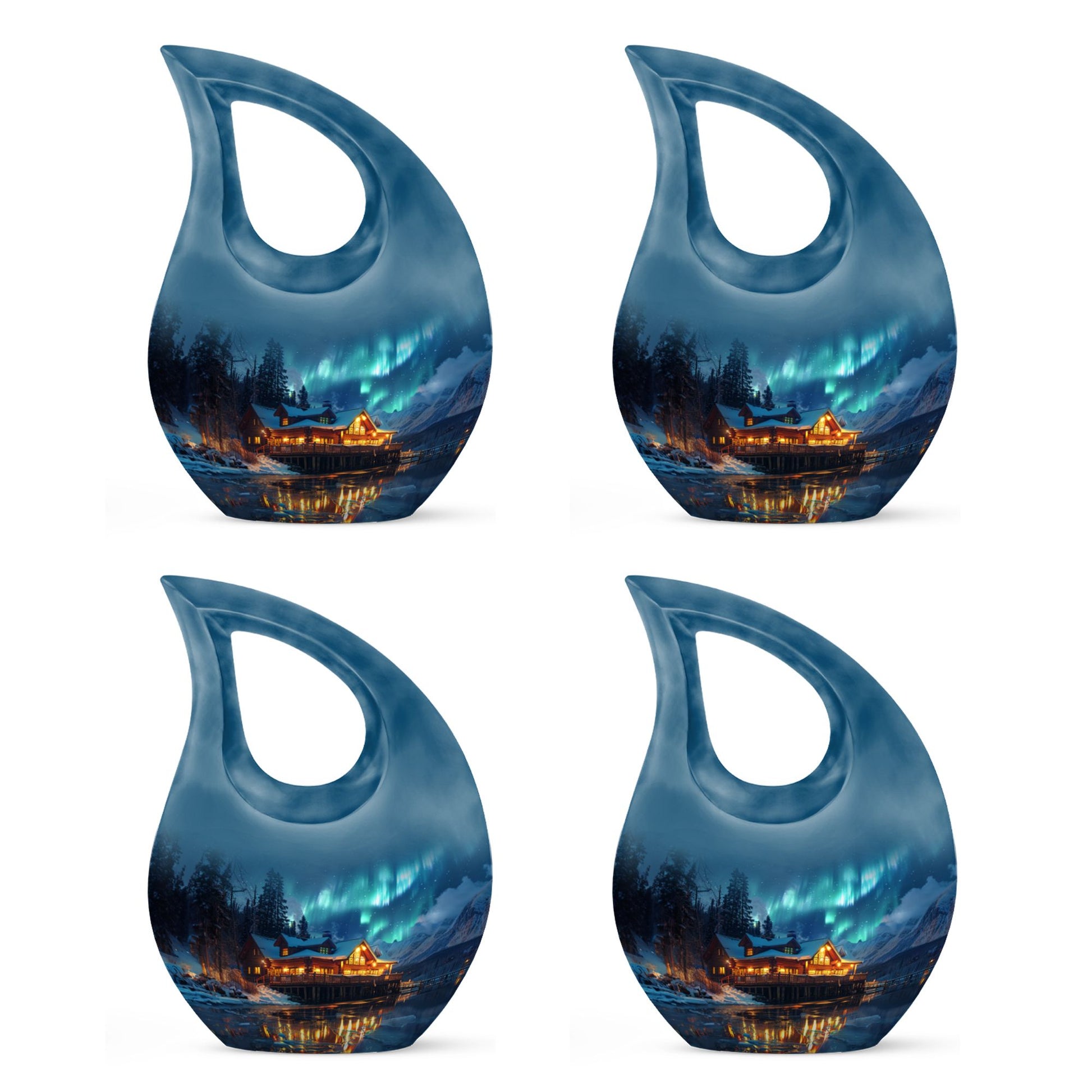 Aurora Borealis Borealis Theme 3 Inch Keepsake Pack of 4