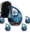 Aurora Borealis Borealis Theme Large Urn With 4 Keepsake Urn