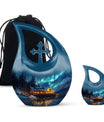 Aurora Borealis Memorial Urn - Arctic House Cremation Urns For Adults