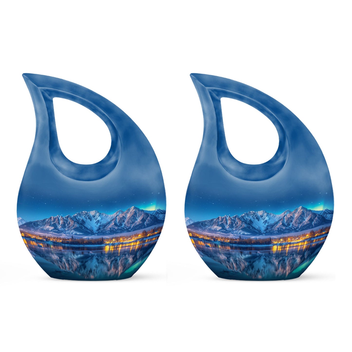 Affordable 10-inch Aurora Borealis Cross Drop Urn