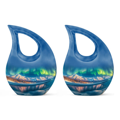 Aurora Borealis 10-inch Cross Drop Urn for ashes