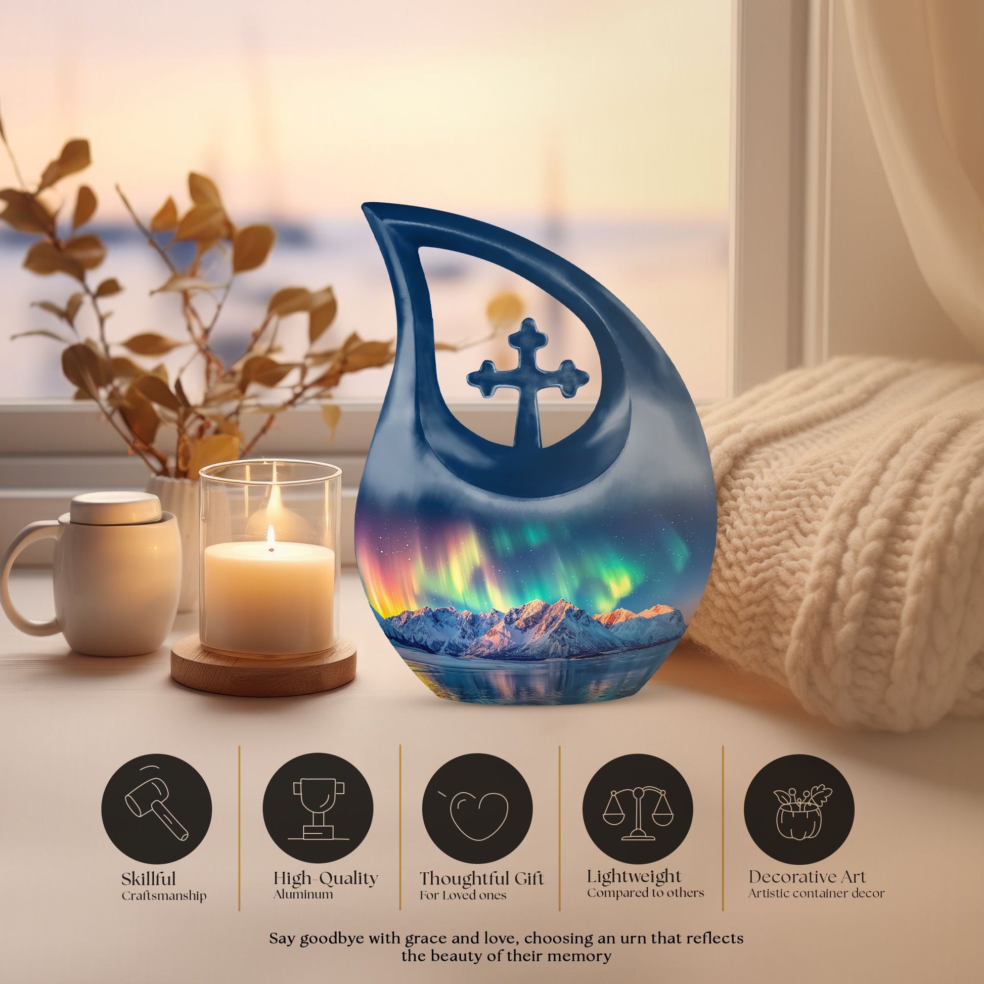 Affordable Aurora Borealis urn