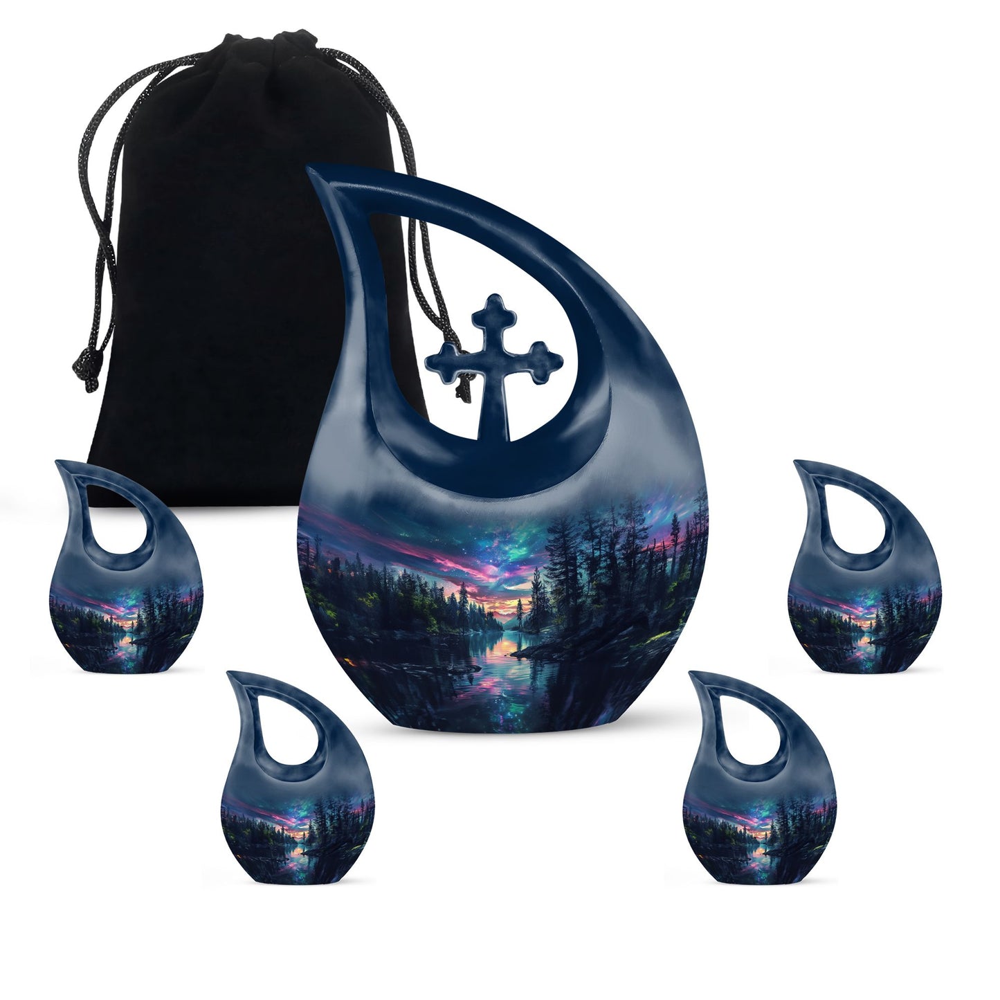 Personalized Galaxy Cremation Urn for Human Ashes - 10-inch, 200 cu in - Yatskia