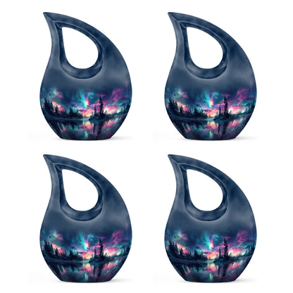  Aurora Borealis Cross Drop memorial urn