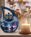  Aurora Borealis Cross Drop memorial urn