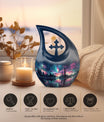  Aurora Borealis Cross Drop memorial urn