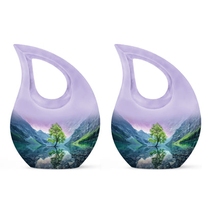 Aurora Borealis cross drop urn