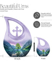 Aurora Borealis cross drop urn