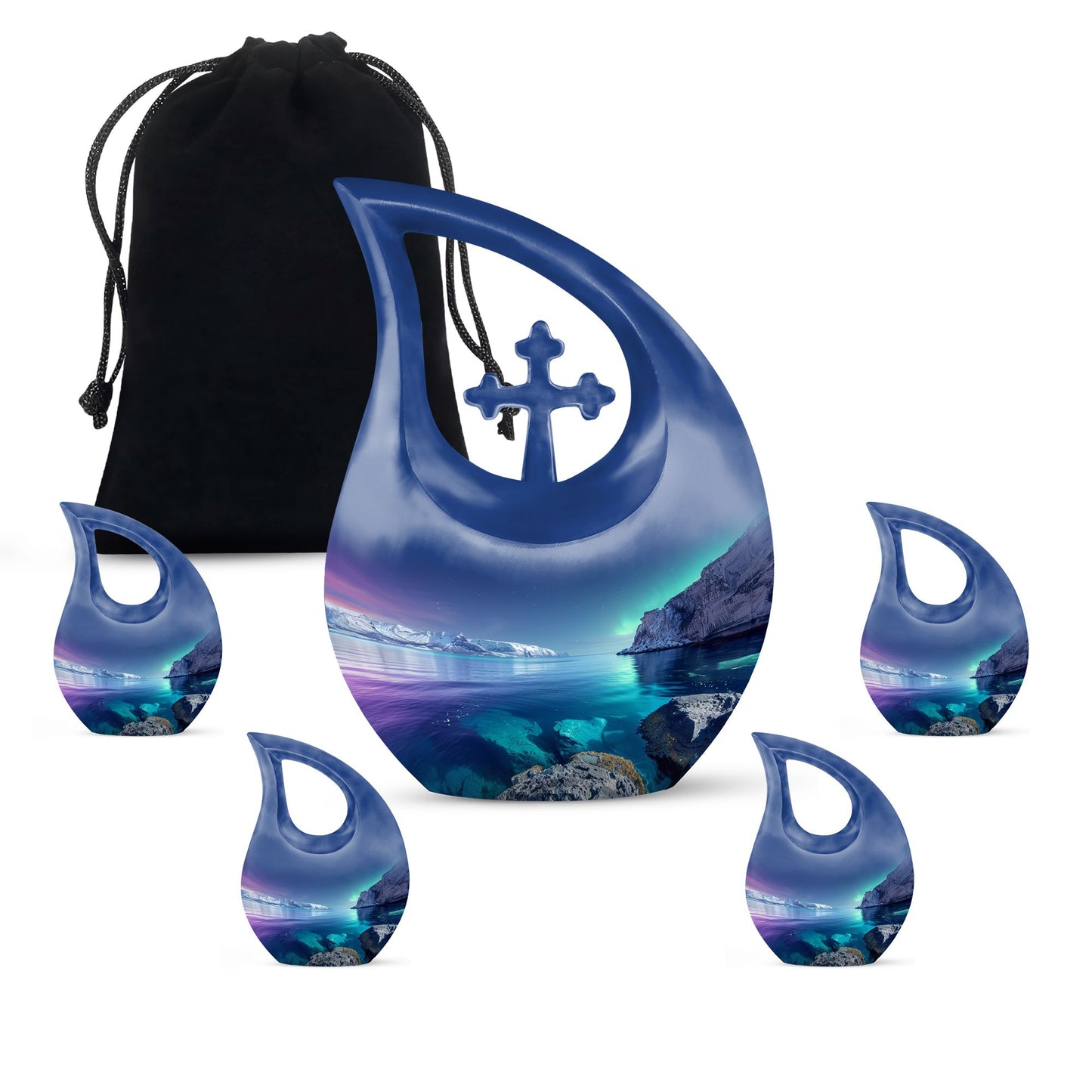 Personalized Galaxy Cremation Urn for Adult - 10-inch, 200 cu in - Yatskia
