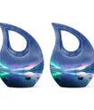  Aurora Borealis cross drop memorial urn