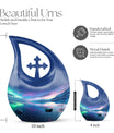  Aurora Borealis cross drop memorial urn