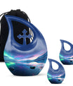  Aurora Borealis cross drop memorial urn