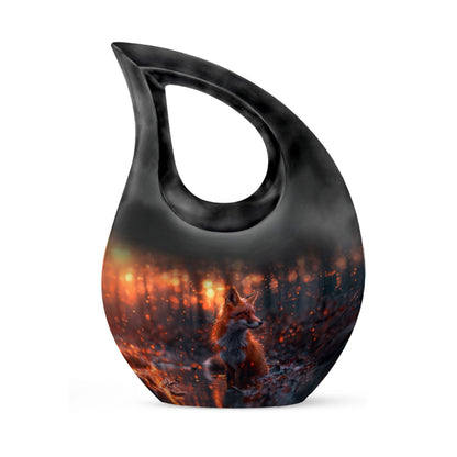 10 inch Fox themed Cross Drop Mini Urn
