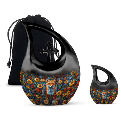Personalized Fox Keepsake Urn for Human Ashes - 10-inch, 200 cu in - Yatskia