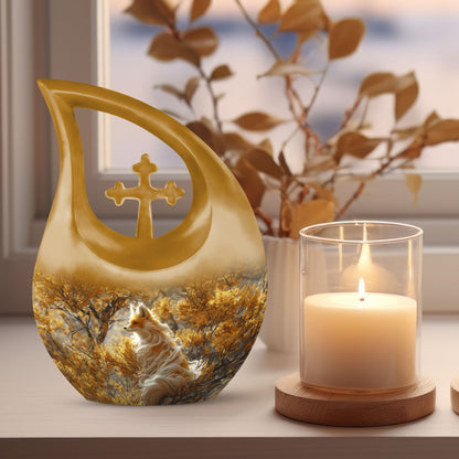 10-inch Fox themed Cross Drop design Aluminium Memorial Urn
