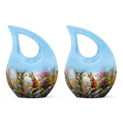 10 inch Fox Urn with Cross Drop design, 
